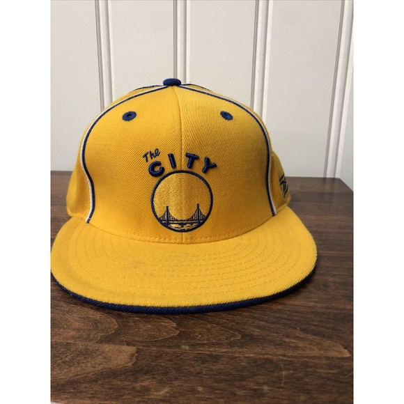 Reebok Hardwood Classics Golden State Warriors The City Fitted Cap Hat Sz 7 1/8‎ - Picture 1 of 4